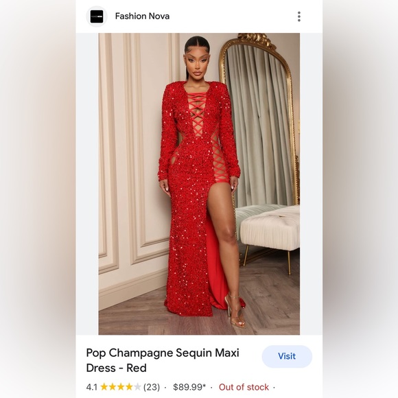 Fashion Nova | Dresses | Fashion Nova Pop Champagne Sequins Maxi Dress |  Poshmark